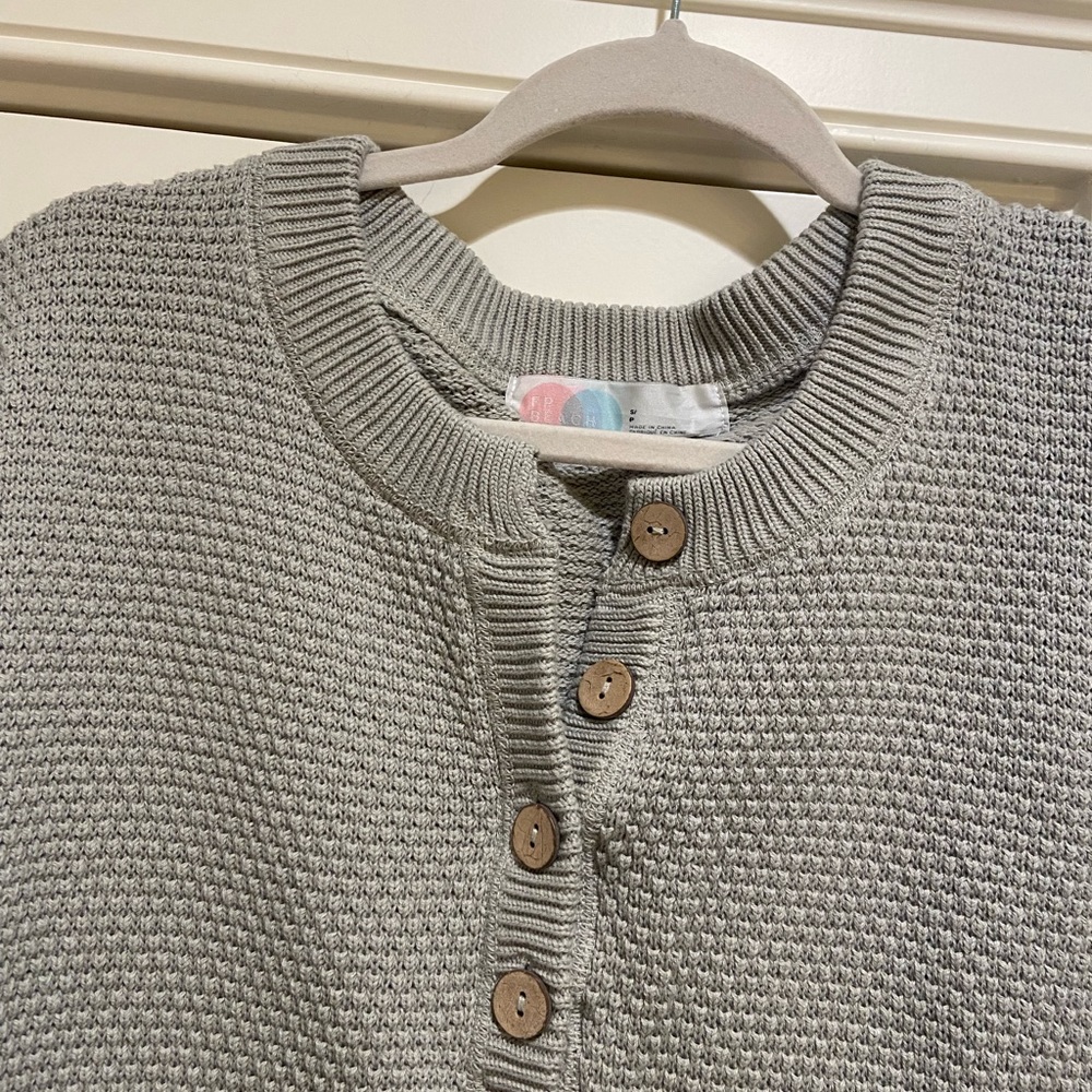 Free People Mint Green Button-Up Sweater